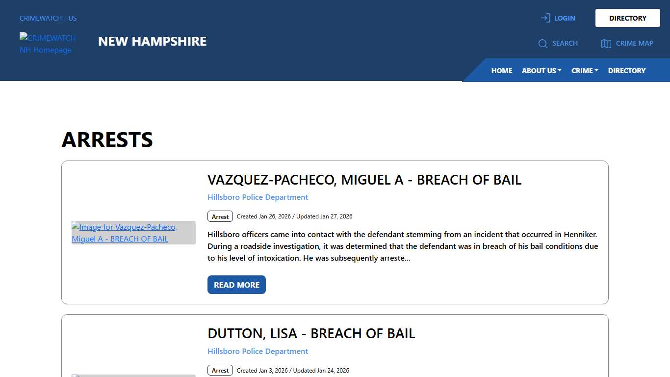 New Hampshire Arrests CRIMEWATCH