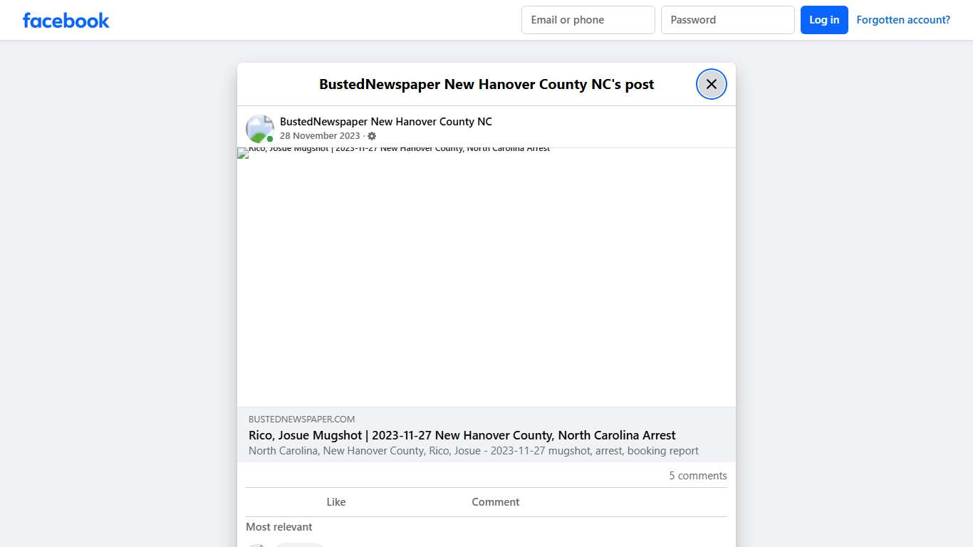 BustedNewspaper New Hanover County NC Facebook